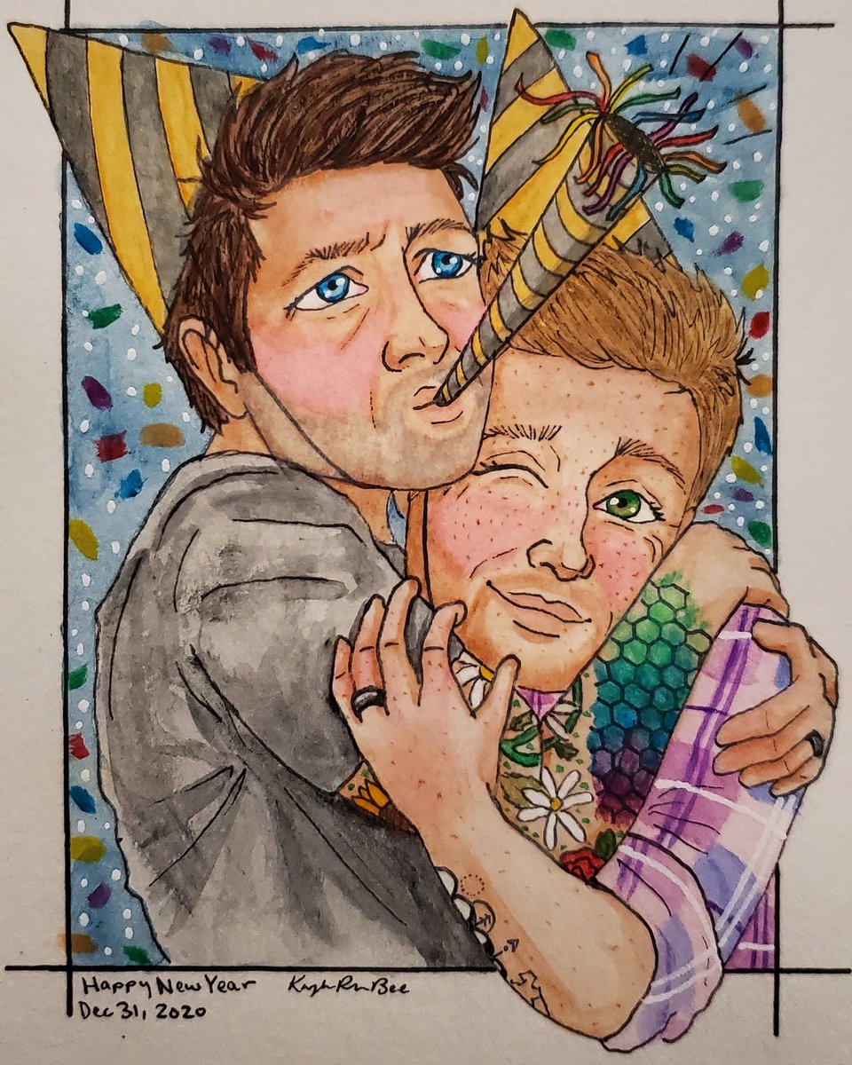 KayRoseBee's tweet photo. 366/366
Happy New Year from these two idiots in love 🥳
💙💚
#Project366 #art #artist #spnfanart #cas #castiel #castielwinchester #deanwinchester #destiel #profoundbond #love #nowthatifoundyou #HAPPYNEWYEAR https://t.co/w7LJoxqn2y