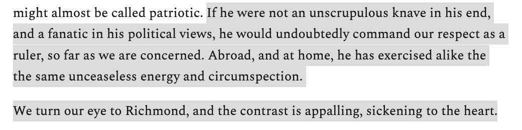 Also, this was hardly a time when polarization and tribalism ran low, but the editor was not going to make excuses for incompetent leadership just to avoid giving ammo to the other side (and you can bet The Liberator reprinted it and crowed over it).