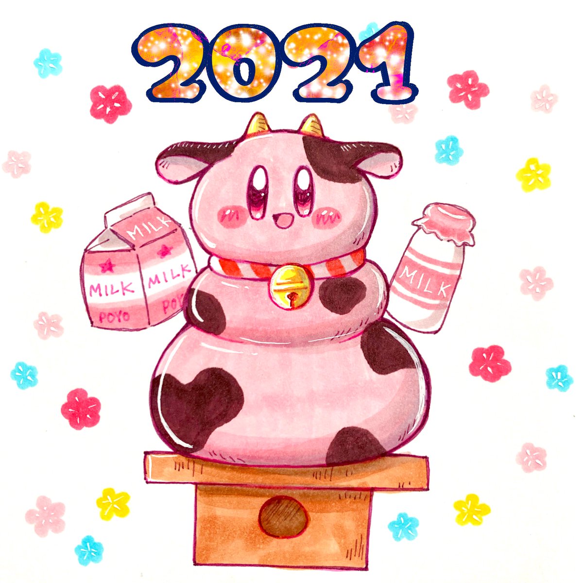 カービィ「今年も宜しくお願いします??
#カービィ #イラスト #コピック #kirby 」|あらもん@カービィのイラスト