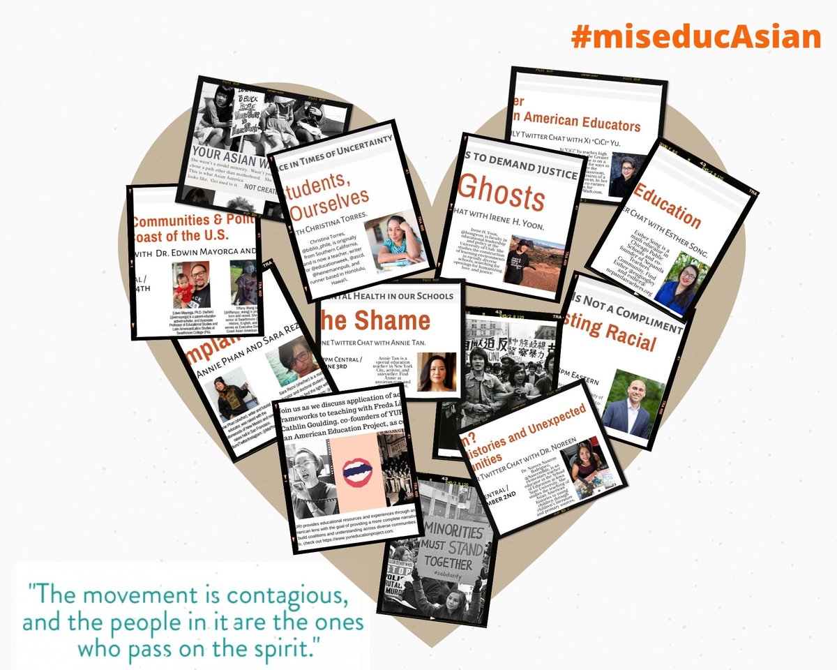 Deepest gratitude to our 2020 co-hosts & those that join the #miseducAsian Twitter Chat each month! 
We love you all, and thank you for being here.  
Let's continue to strive towards: 
#CollectivistThinking
#CoalitionBuilding
#HealingResistance
#FreedomDreaming
#TenBest2020