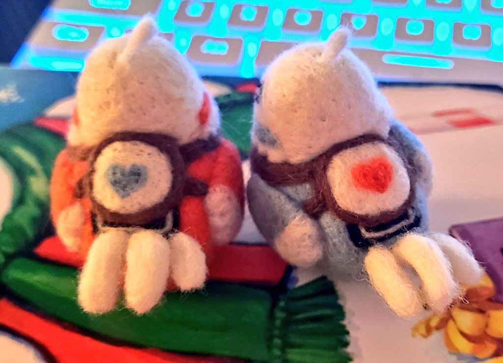 nazu_shimi's tweet photo. @cafedeyume Thank you so much for the custom kokopo felts!! Me and @TheNoahsArc love them 🥰
🧡💙
(Ignore bad lighting TT) https://t.co/fY7o0qvNRD