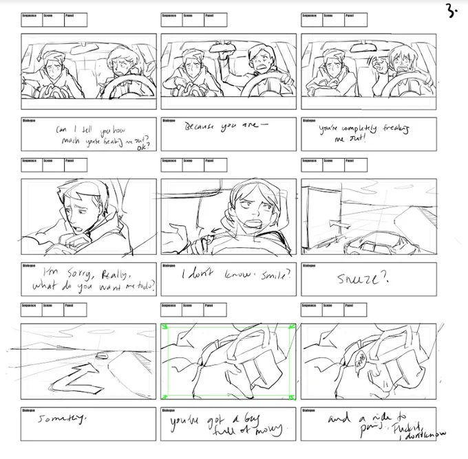 Storyboards of 2020! It took me a while to go, "Oh! That's right! I completed a #storyboard course this year!". These are excerpts from 4 different assignments. I loved boarding expressions and dynamic action. 