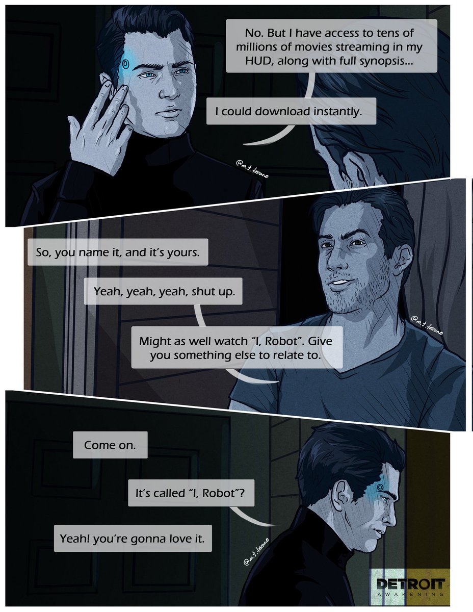 MJ_Toscano's tweet photo. Detroit Awakening 4/4
.
This took forever XD I was finally able to finish the fourth part of this mini series. This is some kind of remake from Detroit Awakening film using the game models.
.
#detroitbecomehuman #detroitawakening #octopunkmedia #Rk900 #gavinreed #reed900 https://t.co/aDKxpMBz0w