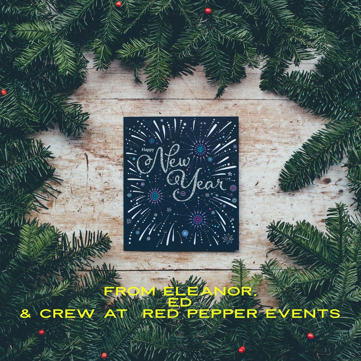 RedPepperEvents's tweet image. Happy New Year from all of us to all of you.  We are looking forward to seeing what we can achieve in 2021, may it be our best year yet!  Lots of love, gratitude and positive thoughts, Eleanor, Ed and our loyal crew 🙏😊