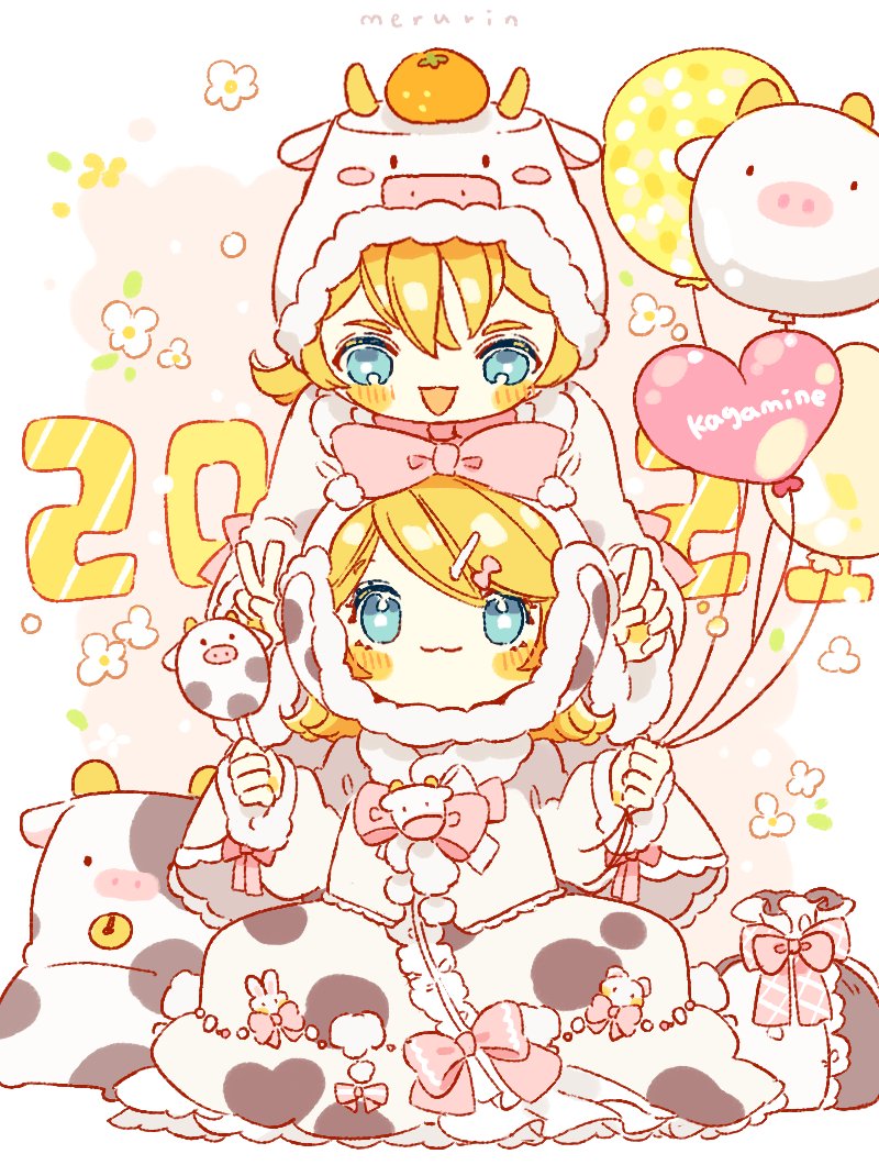 鏡音レン ,鏡音リン 「Happy new year 」|🍌ᴍᴇʀᴜʀɪɴ🍊のイラスト