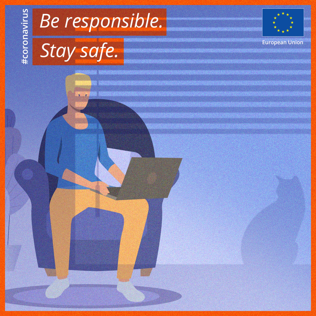 As lockdowns were set in place across Europe, we published illustrations encouraging people to observe the local rules and stay safe. We showed scenes from daily life in soft colours, with a subtle play of light & shadow adding layers. Designer: Attila Teglas. /6