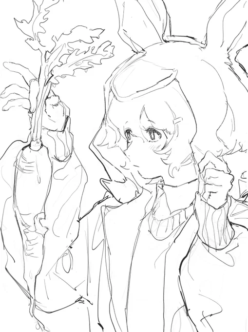 みんなお牛描いてる中でうさぎ描いてる 
