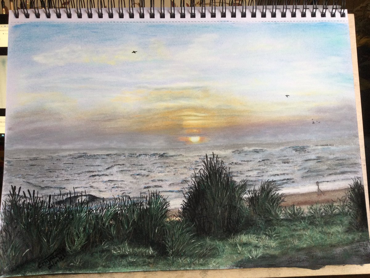So happy with this picture. Happy New Year everyone. :-) #Sunrise, #bye2020, #hello2021, #pastel, #chineseink, #tradionalchinesepaintbrushes.