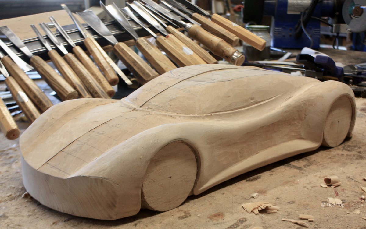 ticotop's tweet photo. Een nieuw jaar. Een nieuw project. 
Het bouwen van een droomauto van lindehout.
A new year. A new project. Building a dream car from lime wood https://t.co/OsIjlYYixD