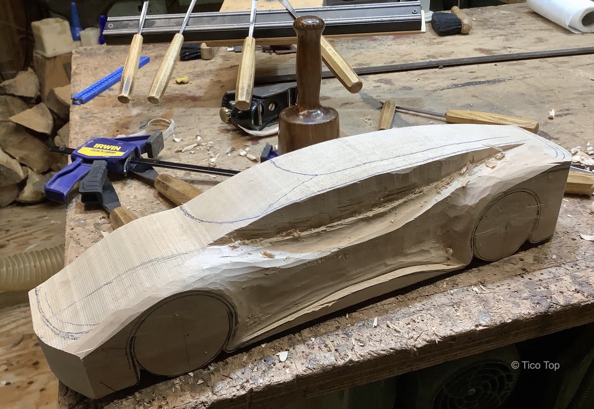 ticotop's tweet photo. Een nieuw jaar. Een nieuw project. 
Het bouwen van een droomauto van lindehout.
A new year. A new project. Building a dream car from lime wood https://t.co/OsIjlYYixD