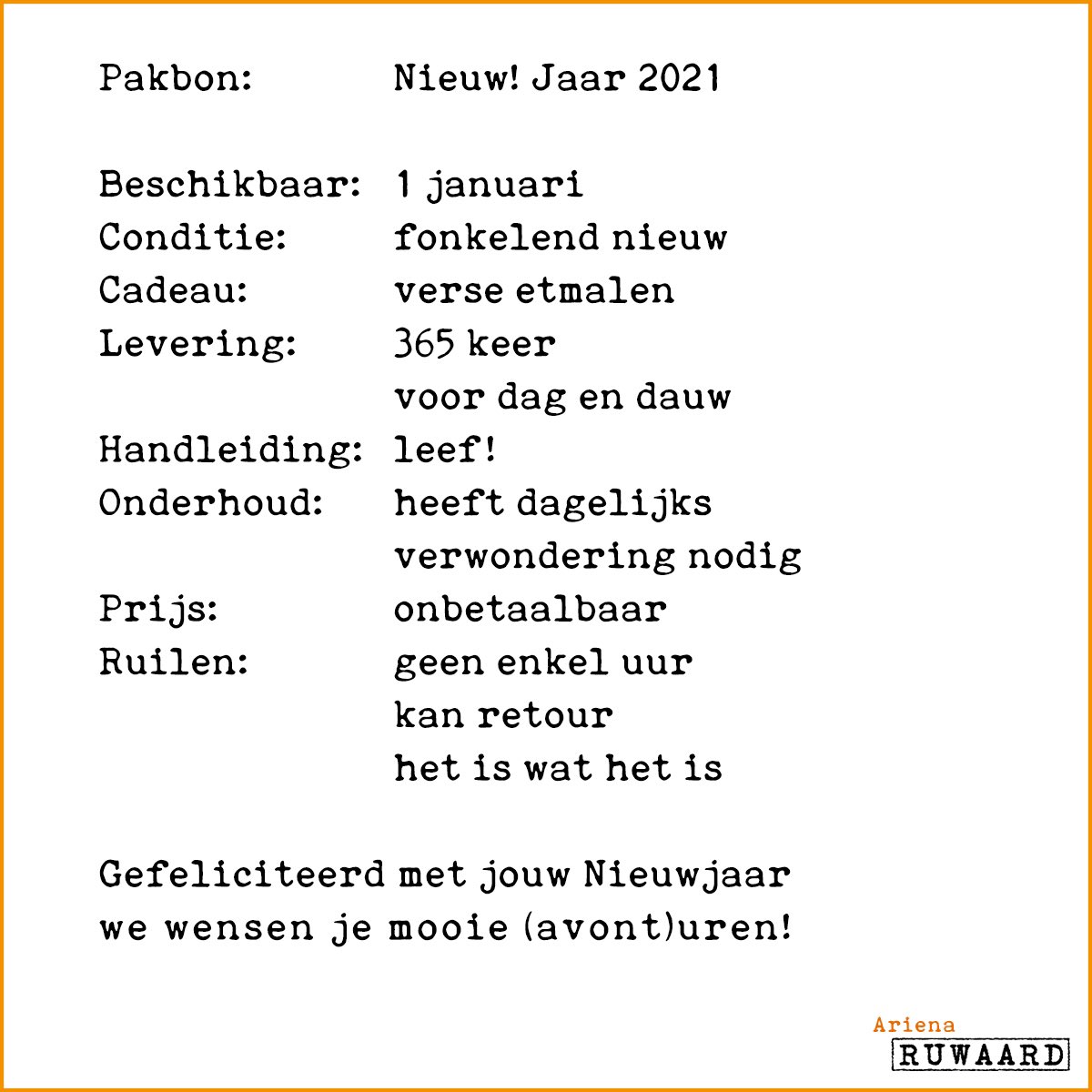 Nieuwjaar is binnen!
Ik wens je mooie (avont)uren.