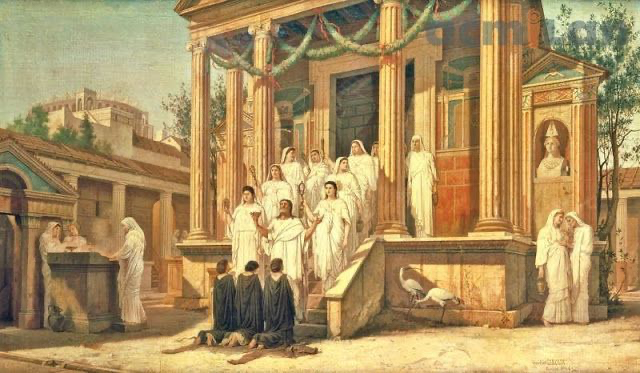 MYEUROPE4's tweet photo. 🏛️🌿#History 

#Rome, 1st January 42 B.C: Following a motion put by his nephew and adopted son Octavian, Gaius Julius Caesar is officially deified by the Roman Senate, thus inaugurating a long tradition which will have successive emperors posthumously added to the Roman Pantheon. https://t.co/rSszryIz8o