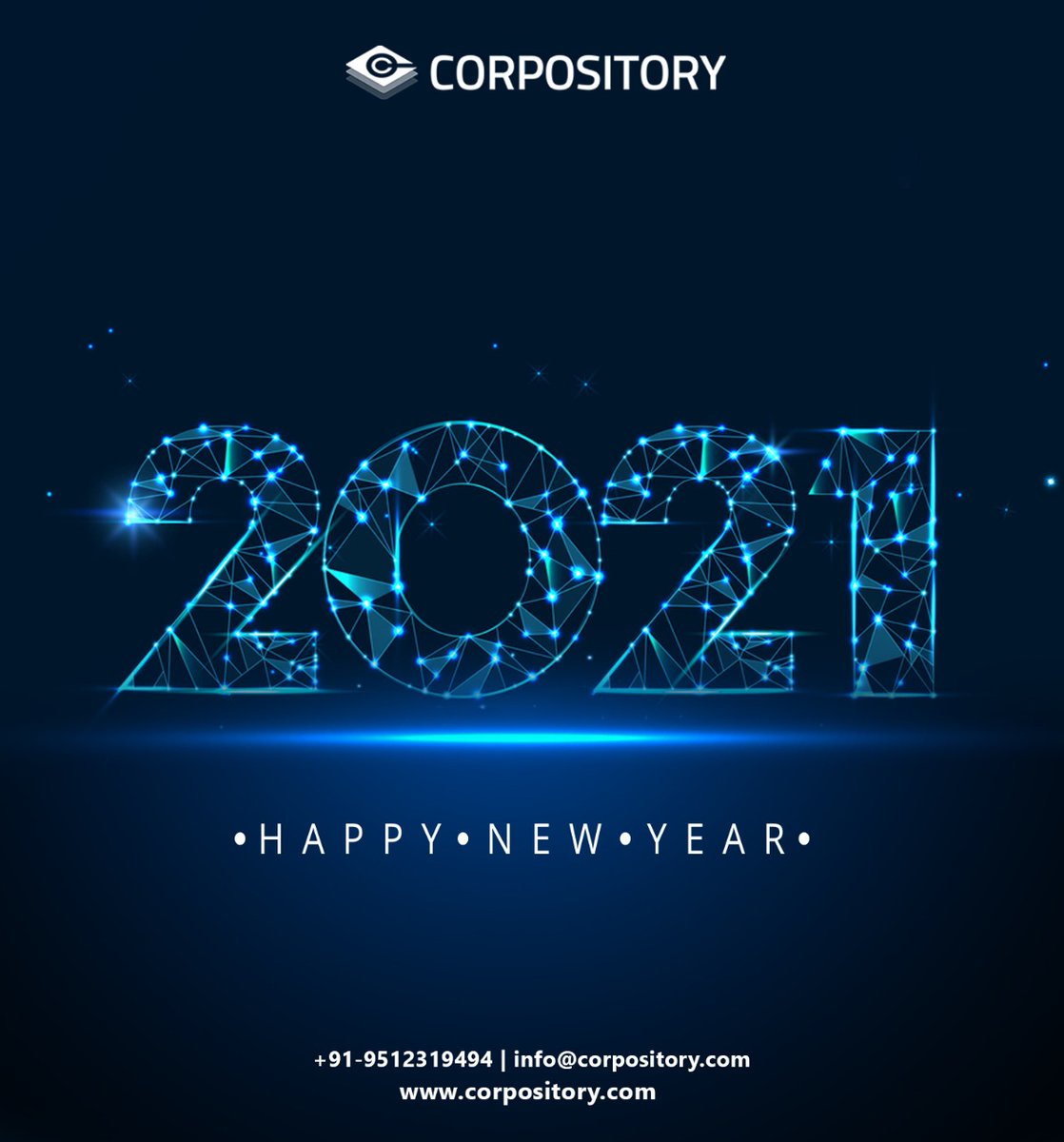 corpository's tweet photo. New Year, New Decade, New Dreams, New Hopes, Happy 2021 !!

#Corpository #NewYear2021 #HappyNewYear https://t.co/Yu4YOV29aO