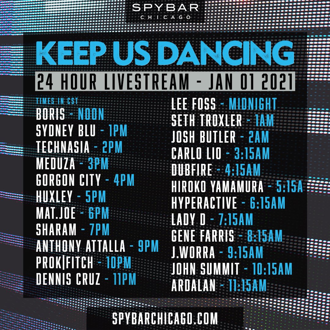 Spybar's tweet photo. The party continues at 12noon CT
#HAPPYNEWYEAR #KEEPUSDANCING https://t.co/NHY4MKtRfA