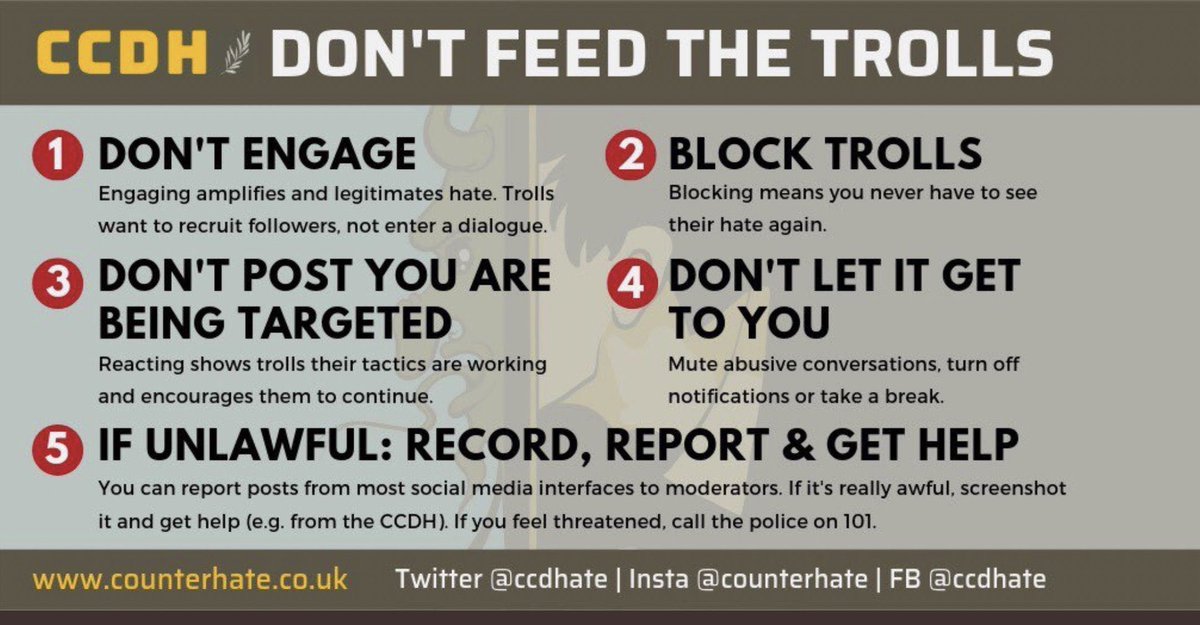 Of course, we all know January is silly season on social media, so remember - you don’t need to engage with abusive messages. Just follow the advice below 3/3