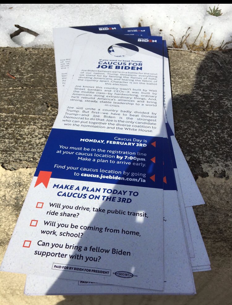 Thread 2020: Jan got involved in many campaigns during the presidential primary. I went door knocking for Mayor Pete in IA. Weekend before IA Cacus I was in Sioux City, meeting Klobuchar, making calls in a lot of offices, door knocking for Biden!