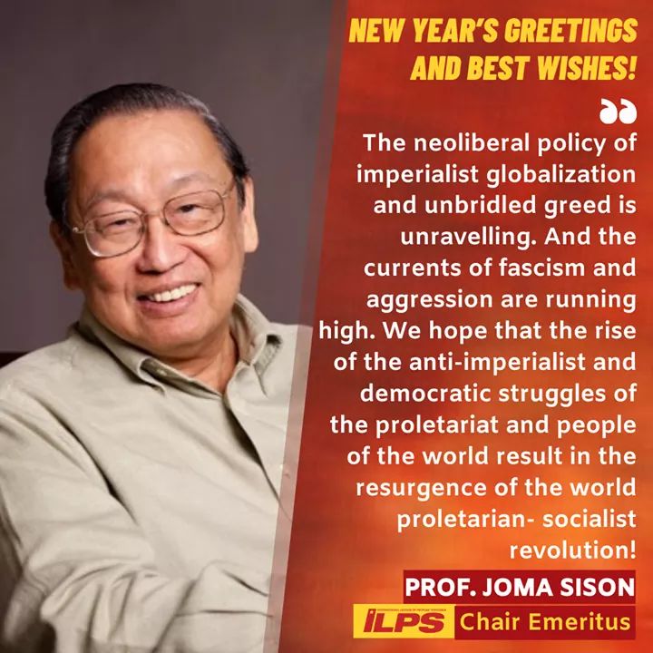 New Year's Greetings and Best Wishes! 
From ILPS Chairperson Emeritus Prof. @JoseMariaSison 

FULL STATEMENT: ilps.info/en/2021/01/01/…