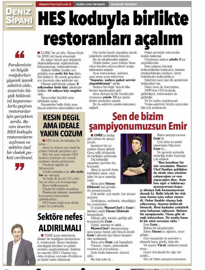 HES koduyla birlikte restoranları açalım... hurriyet.com.tr/yazarlar/deniz…
