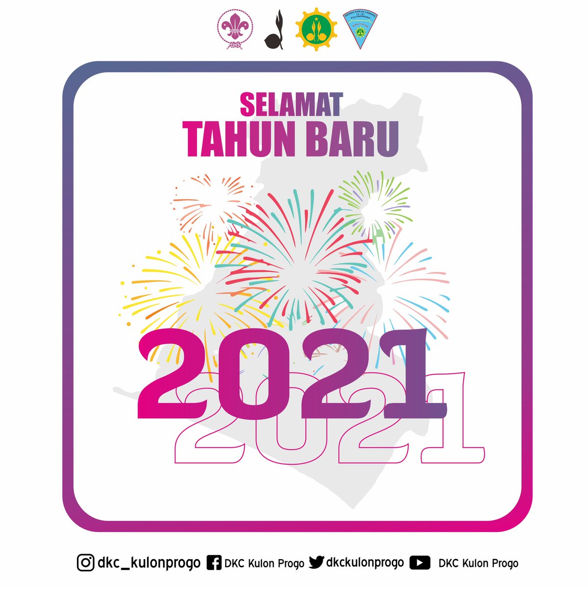 dkckulonprogo's tweet photo. WELCOME 2021

Selamat merayakan tahun baru 2021 kakak-kakak. Tentu dengan berbagai harapan semoga di tahun 2021 dapat tercapai. 

#tahunbaru2021 #pramukakulonprogo #kwarcabkulonprogo #pramukadiy #kwardadiy #pramukaistimewa  #gerakanpramuka https://t.co/XLHe6P84X9