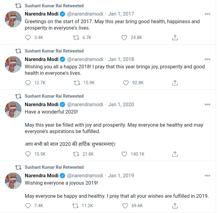 Kuchh common dikha?? Kahin bhi "New Year" dikh rha??That's why he's the Big Boss!   @narendramodi