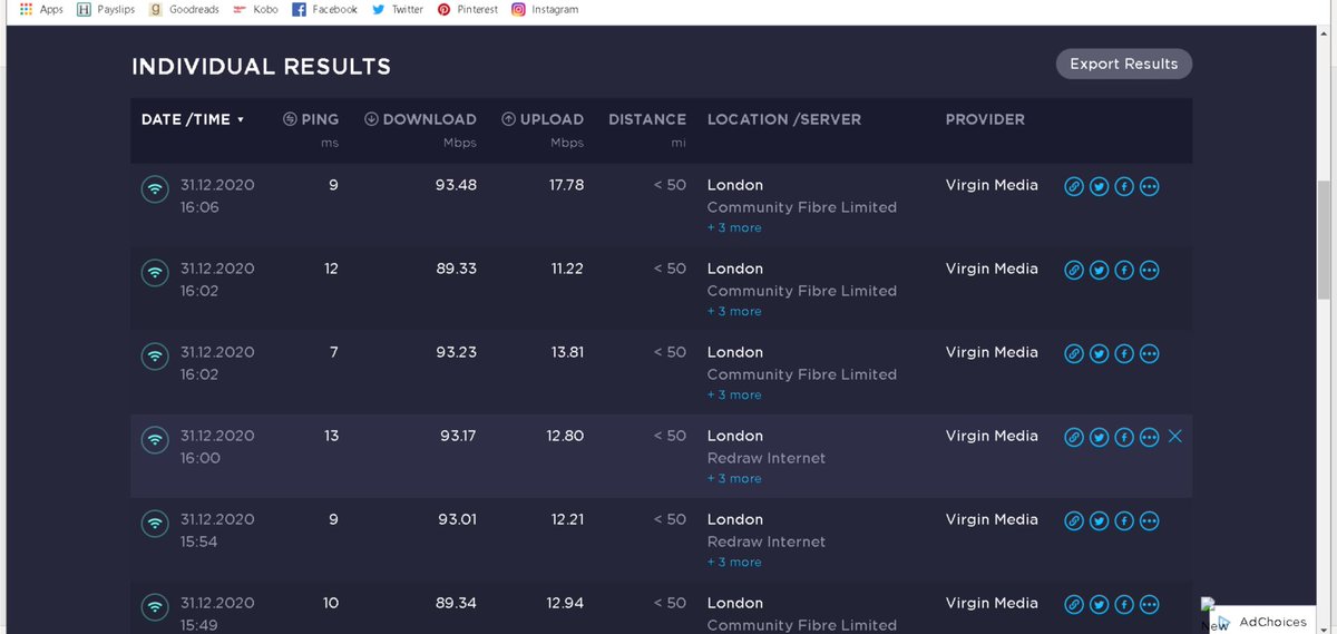 emorph's tweet photo. @virginmedia I have recently upgraded from 200M broadband to 500M, was promised a minimum download speed of approx 250Mbs, yet my current speed performance results are below (over ethernet directly connected to Hub3 router). Router has also been restored to factory settings. https://t.co/opkLxsOEfY