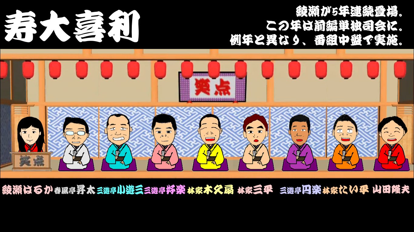 さえんば信夫 笑点席順動画最新版公開 笑点 笑点お正月だよ大喜利まつり T Co 1lvpvjon0g Twitter