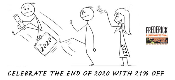 RunFrederick's tweet image. We are officially out of 2020! And what better way to celebrate than with a 21% discount for all of our spring races! 2021 is already off to a great start! Discount applied at the end of check out. Deal ends Jan 4th. Register for the Frederick Run Fest: ow.ly/A2pj50CWYZK