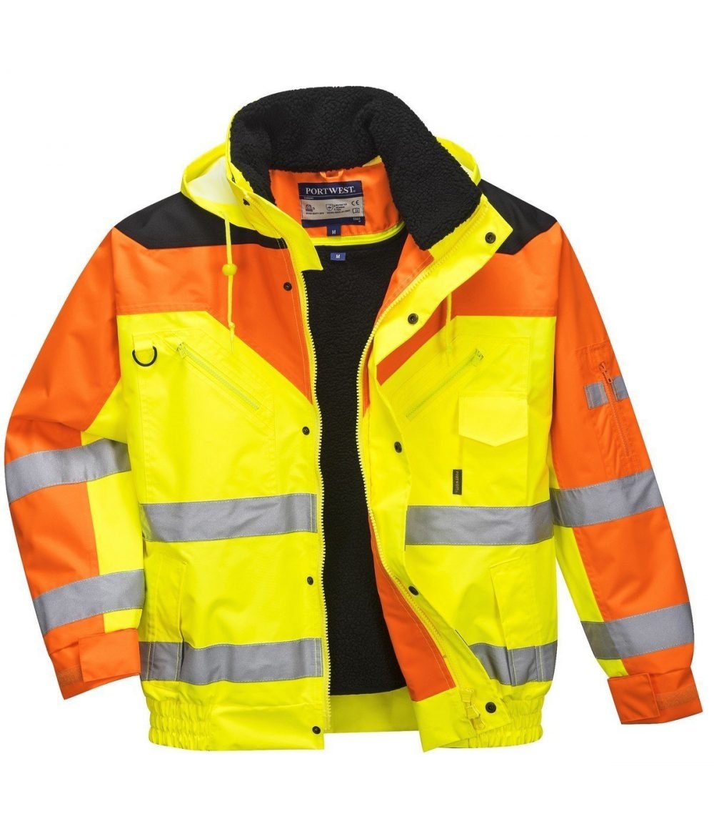 Portwest Hi Vis Contrast Plus Bomber Jacket (S464)

Contact us direct to order at discounted prices
Detachable fur lining
Detachable fur lined collar
Two angled chest pockets
Security pocket
ppgworkwear.co.uk/product/portwe…