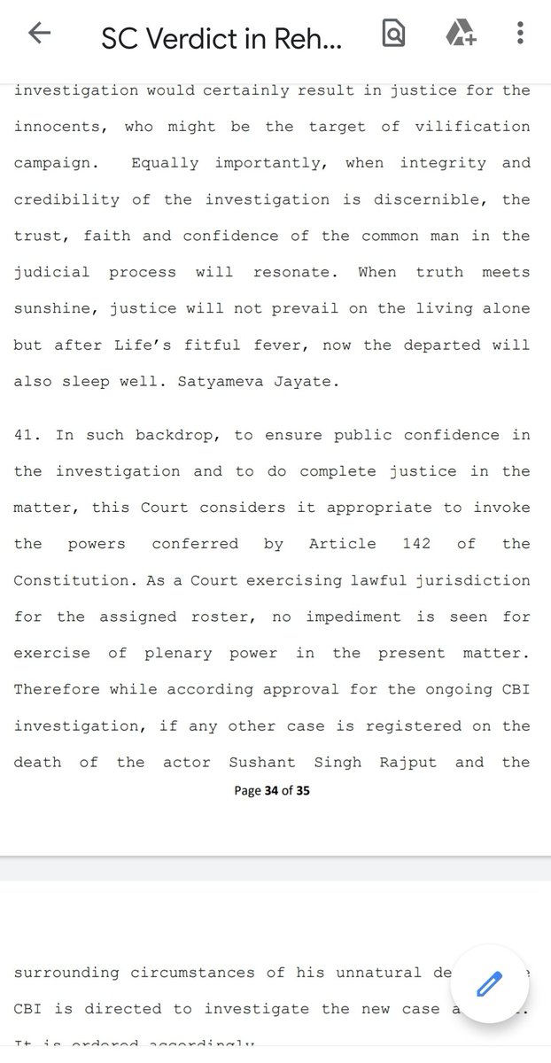 Thr was NO INVESTIGATION by mumbai police. In fact Hon. SC stated that 'they stretched inquest for 55 days..... to ensure public confidence in the investigation and do justice...'
Thr4 case was transferred to #cbienquiryforssr

#JusticeForSushantSinghRajput