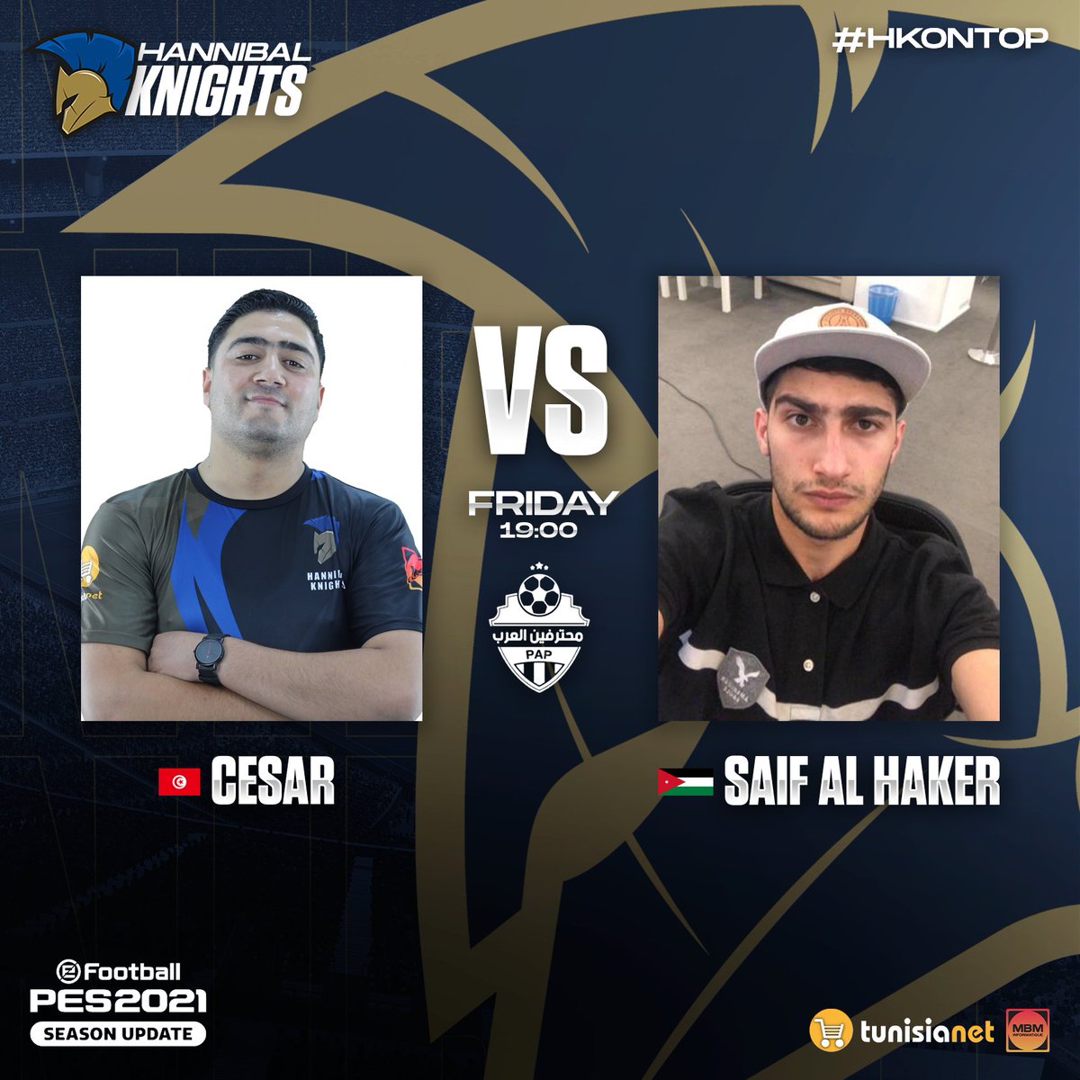 HannibalKnights's tweet photo. ينافس لاعبنا أيوب وناسي الليلة اللاعب صاحب المرتبة الأولى عالمياً في إختصاص PES Online Division سيف الهكر وذلك ضمن بطولة محترفين العرب في الدور الثمن النهائي 🤩
حظ موفق لفارسنا، تابعوه الليلة على الساعة السابعة مساءً ✊ #hkontop https://t.co/ksOW319LdS