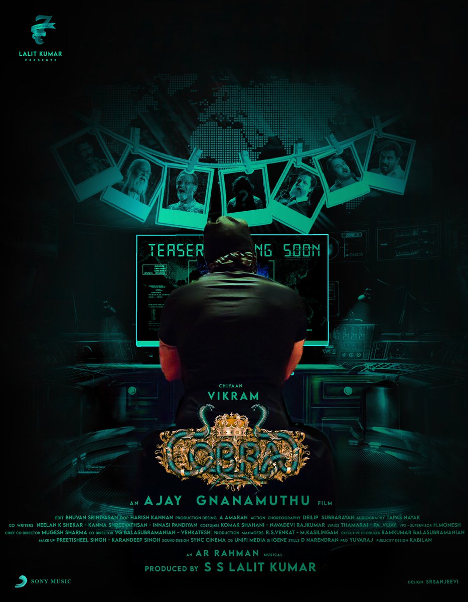Here's New Design  #Cobra Movie Fan Made Poster For #ChiyaanVikram 'S movie

Design : @sanjeevi_sr 

#ChiyaanVikram #Cobra
@AjayGnanamuthu @Lalit_SevenScr @7screenstudio @SrinidhiShetty7 
@arrahman
@proyuvraaj @SonyMusicSouth @dop_harish