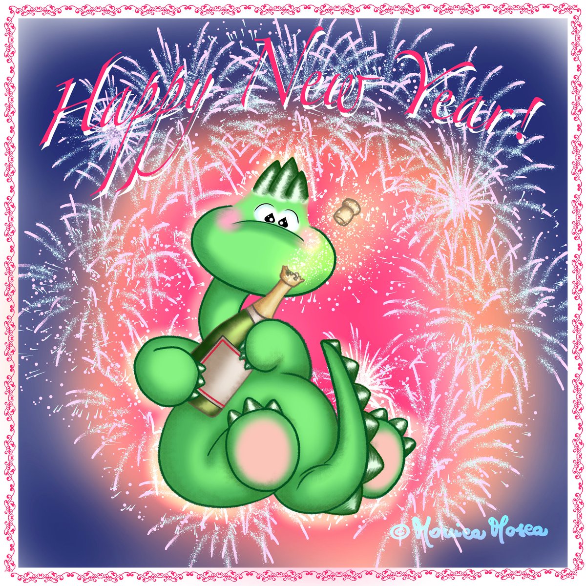 Wishing you 2021 will bring hope and happiness. Looking forward to the day when we can hug each other again 💕
#HappyNewYear2021 #cutedino #cuteart #artistontwittter #Happy2021 #Hope2021 #BubboloTheDinoPet #kawaii #キュート #かわいい恐竜 #かわいいアート @clipstudiopaint @wacom