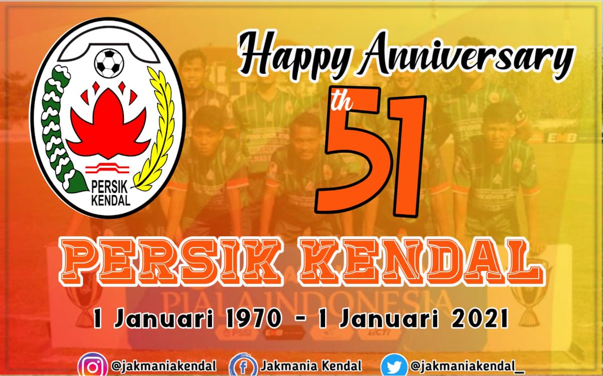 @JakmaniaKendal (@jakmaniakendal_) on Twitter photo Selamat Ulang Tahun <a href="/kendal_persik/">Persik Kendal Official</a> Ke-51 tahun, semoga makin berjaya dipersepabolaan indonesia.
<a href="/theblack1970/">The Black Man 1970</a>
<a href="/Ultras_Bombers/">Ultras_Bombers1970</a>
#Ber51apBangkit Selamat Ulang Tahun <a href="/kendal_persik/">Persik Kendal Official</a> Ke-51 tahun, semoga makin berjaya dipersepabolaan indonesia.
<a href="/theblack1970/">The Black Man 1970</a>
<a href="/Ultras_Bombers/">Ultras_Bombers1970</a>
#Ber51apBangkit