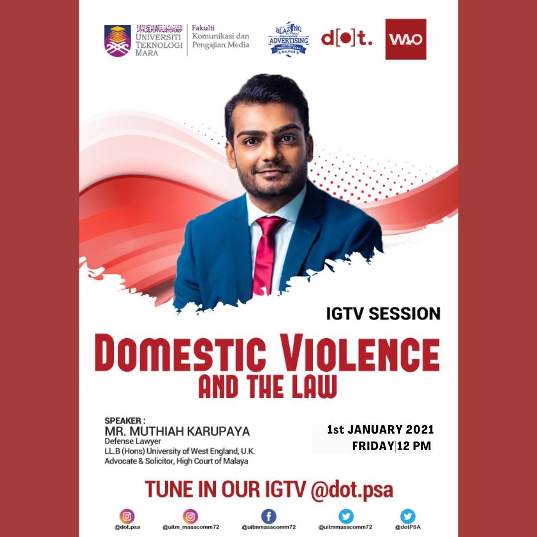 dotPSA's tweet photo. Hi everyone ♥️
Let’s listen to the audio of Mr. Muthiah, a defense lawyer to learn about ‘The Law and Domestic Violence’ on our Instagram IGTV (@/dot.psa). You’re also free to tune in at anytime 🤩 https://t.co/bsG0cNclCF