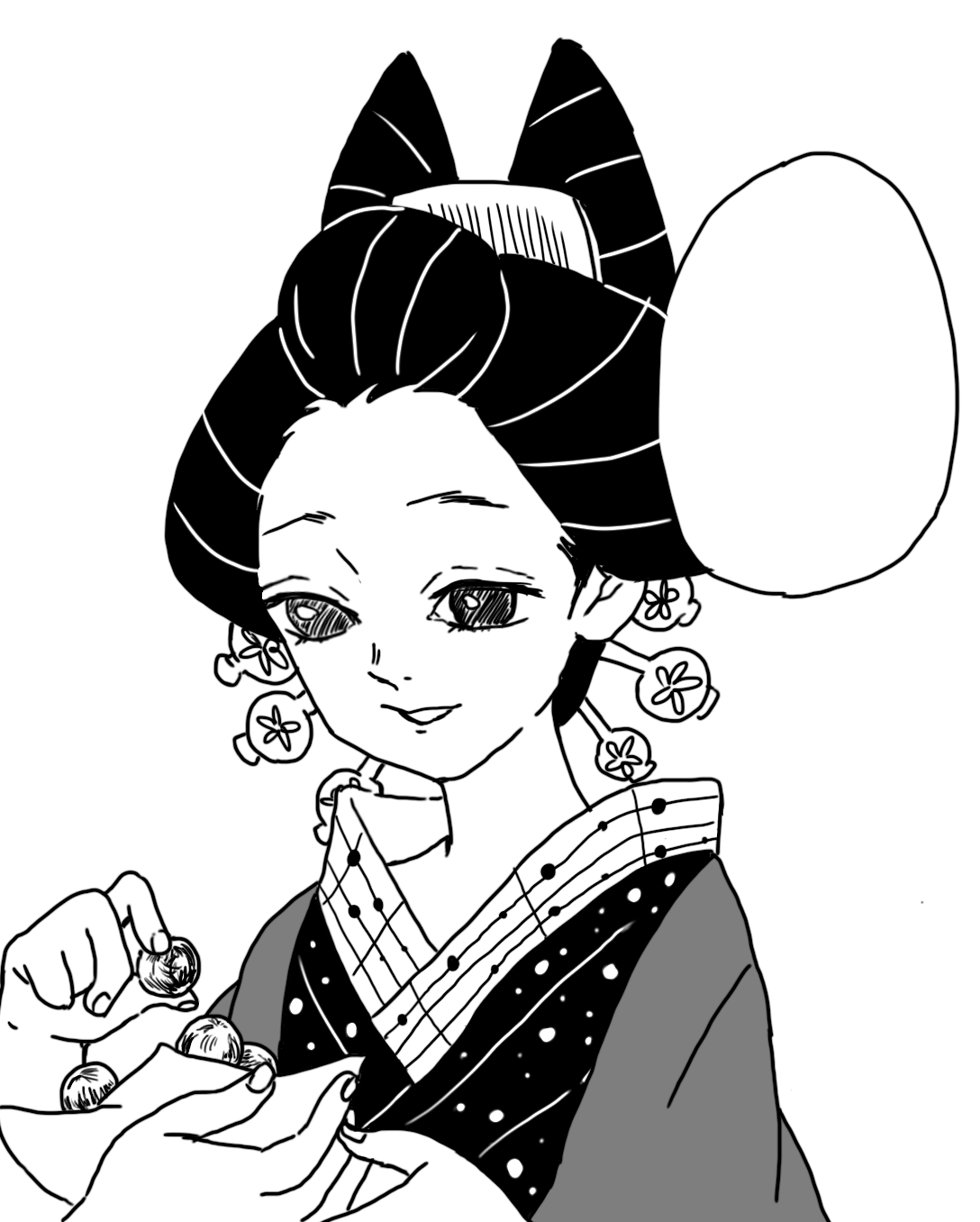 ゆでたまご 45日目 こいなつ花魁はサブキャラだけど きれいな上に優しくて好き なるべくきれいな線になるように努めた 鬼滅の刃 9巻第72話 鯉夏花魁 模写 80日絵の練習チャレンジ T Co Kfnntzny10 Twitter