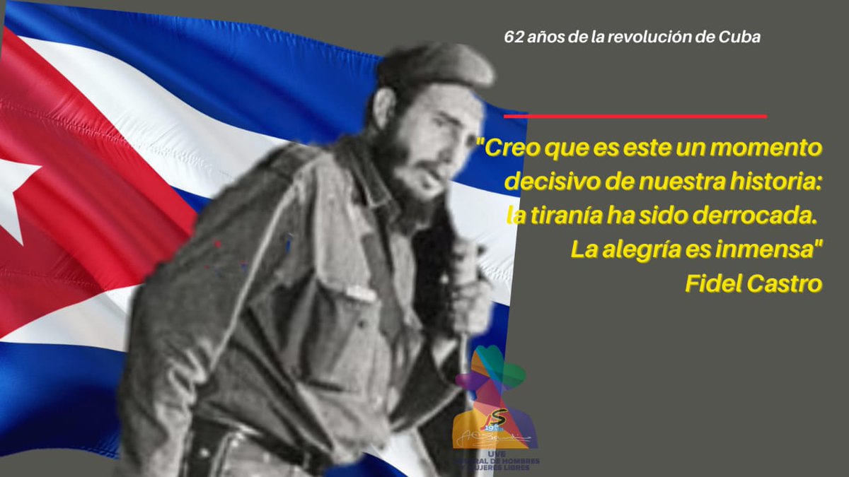 Felicidades pueblo Cubano en si #CubanRevolution 62 años y el legado del comandante Fidel sigue intacto.