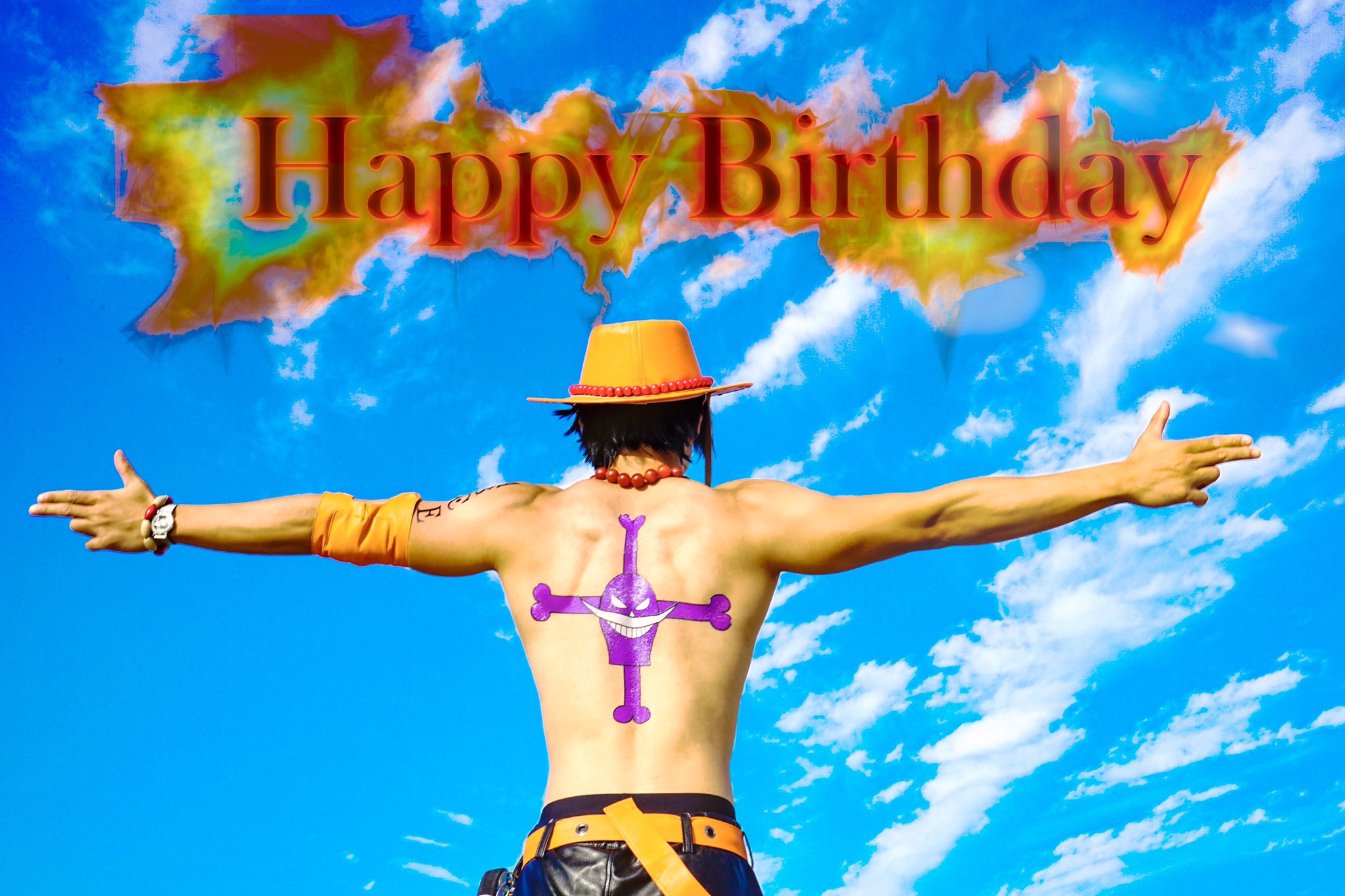 パリピhiro エース誕生日おめでとう 背中と腕のタトゥーの日焼け後はまだ残っててエースの意思はしっかりと 受け継いでます エース誕生祭21 ポートガスｄエース誕生祭21 T Co K524vjn9ov Twitter