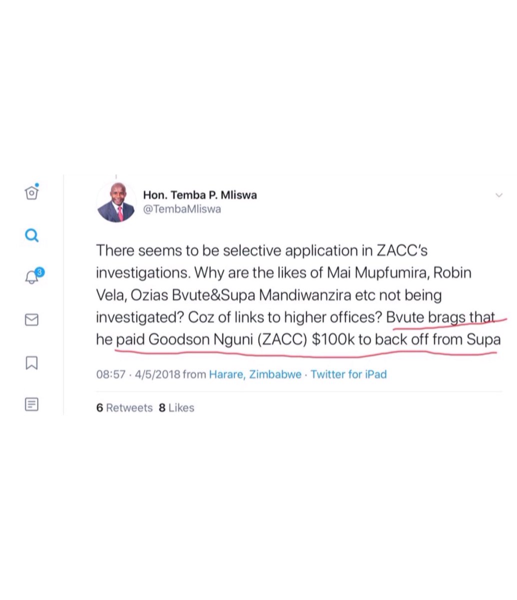 18. Notwithstanding, the flood of evidence submitted, there has been no appetite by  @ZACConline to pursue these cases, which also include  @MetbankLimited &  @ReserveBankZIM executives & a former  @ZACConline Commissioner who chaired Investigations Committee.  @MoJLPA  @matandamoyo
