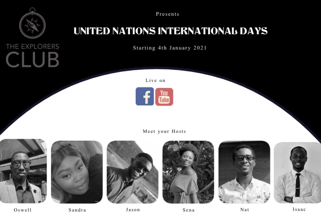theexplorersint's tweet photo. It’s a new year and therefore we have a new program in the way. Each UN International Day, stay tuned to events or discussions with youth and experts from across the globe. Meet your hosts.
#TheExplorersGlobal https://t.co/uxeqdGJvul