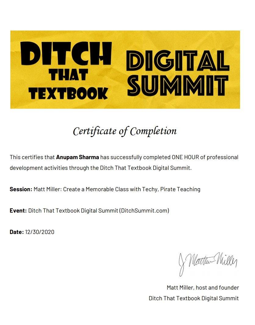 Anupam_Sharmaa's tweet image. Don&apos;t just teach a #lesson, create an #experience Thank you @jmattmiller for a wonderful session on Techy #pirateteaching #ditchsummit
#ditchthattextbook @IprmGrp @RitaSingh0210 @akmittals @sonal_rwt @Shalini040876 @MathewBhavna @AbhilashaTochi @dp_2211 @weisburghm