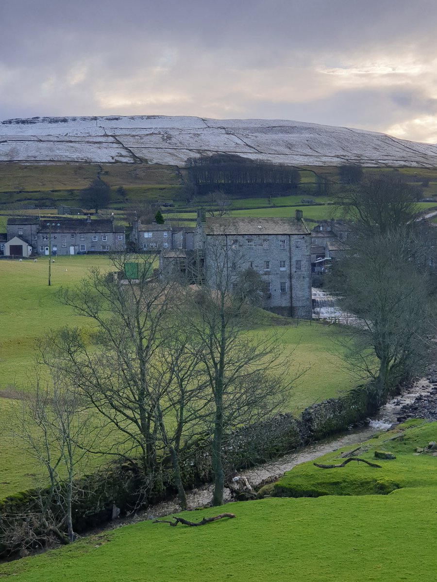  #GayleMill which was open to the public, has a watermill, and that towering hill behind is where I am heading.