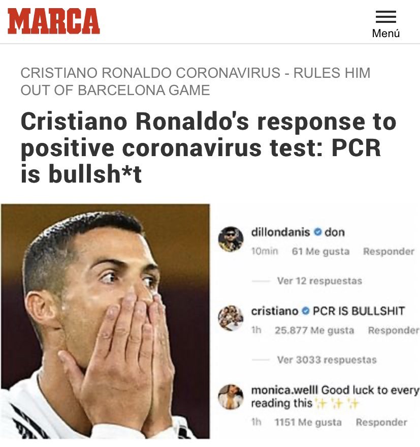 RIP Cristiano Ronaldo. PCR may be bullshit but that won't bring you back to us.