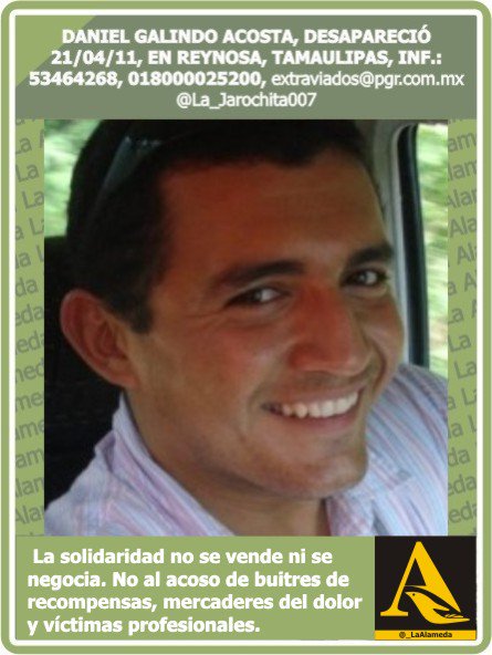_LaAlameda's tweet photo. #Tebuscamos Daniel Galindo Acosta 21/4/11 #Reynosa #Tamaulipas https://t.co/VcbSwutw1n