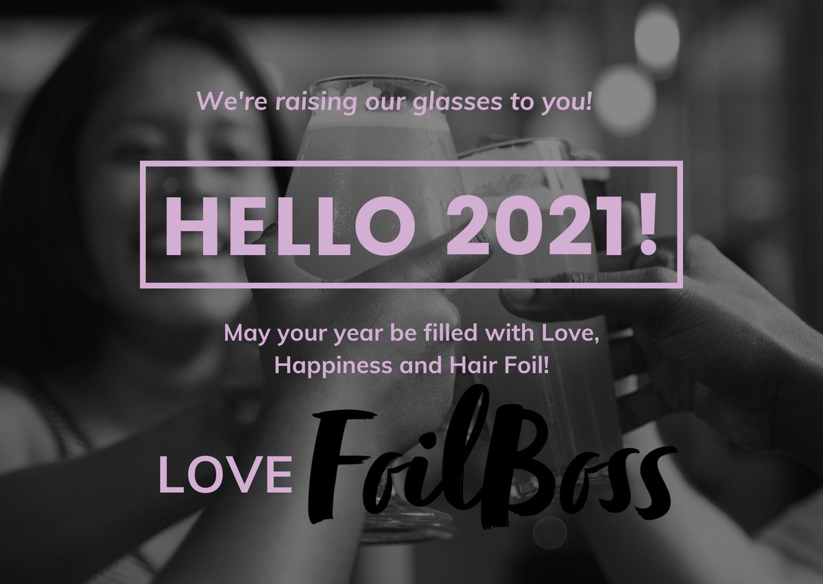FoilBoss's tweet photo. Happy New Year 
From the team at FoilBoss x 
#HappyNewYear2021 #Bye2020 #hairfoil #supportlocalBusiness #manchester #hairsalon #foilboss https://t.co/3QbwZCrNYg
