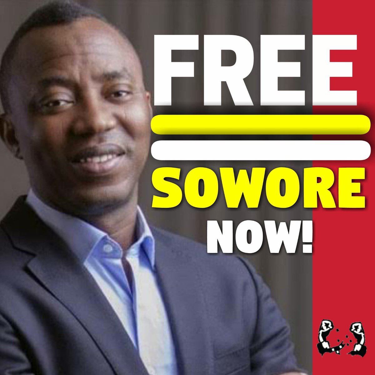 NewNigeriaNet's tweet photo. We call on dictator Buhari and his agents of brutality to release OmoYele Sowore @sowore juwon Sanyaolu @AyowoleSanyaolu and Damilare Adenola @dadenola unconditionally today. Protest remains our constitutional right which no executive intimidation can change. #FreeSowore https://t.co/XrxrlyybTc