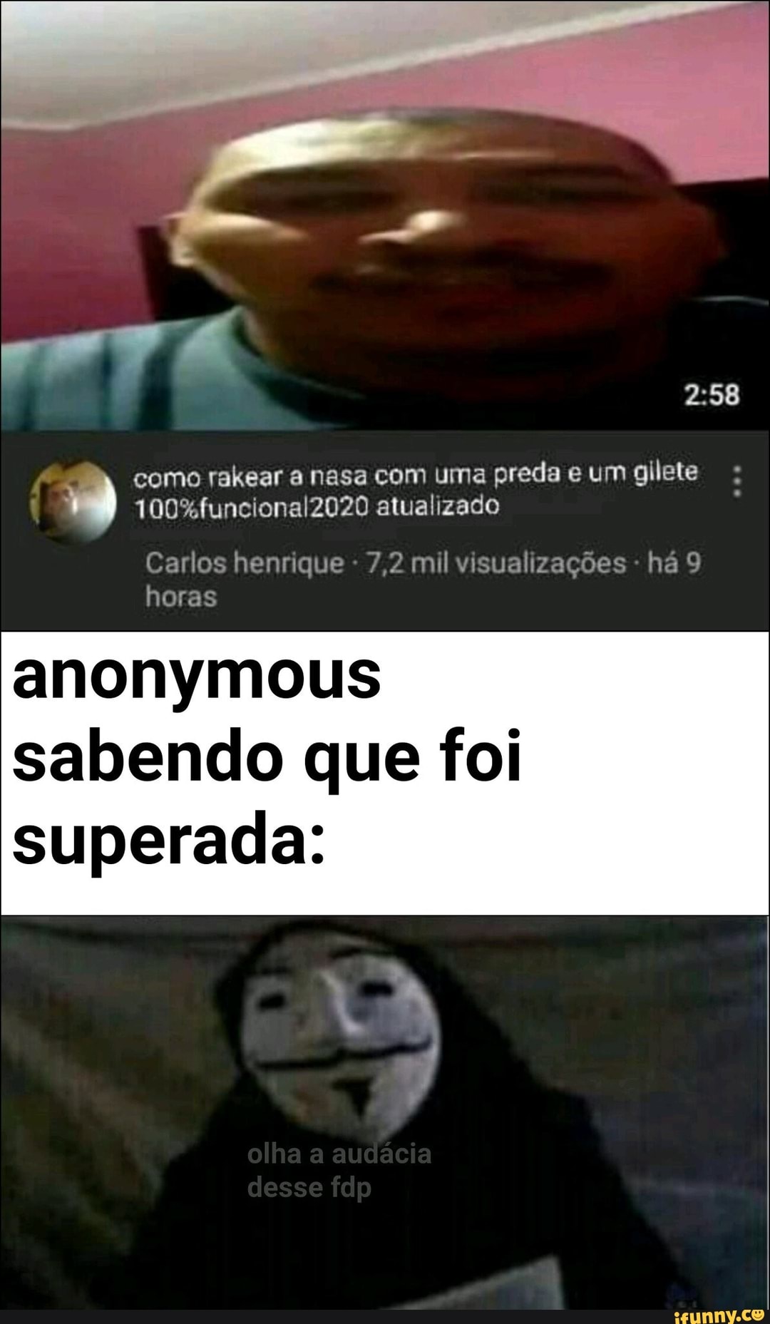 Uma página de animes com memes aleatórios