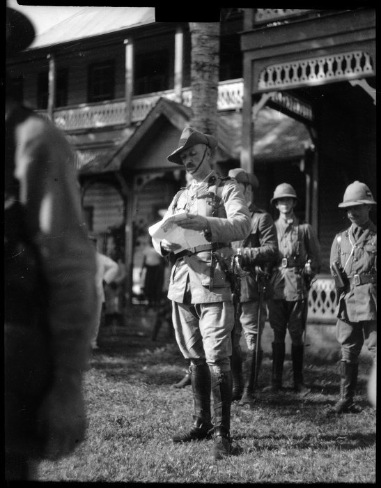 On 30th August Colonel Logan read the official Occupation declaration and the Union Jack was raised over the island. Over the coming days the fleet dispersed and on 2/9/14 the Wireless transmitter was repaired.