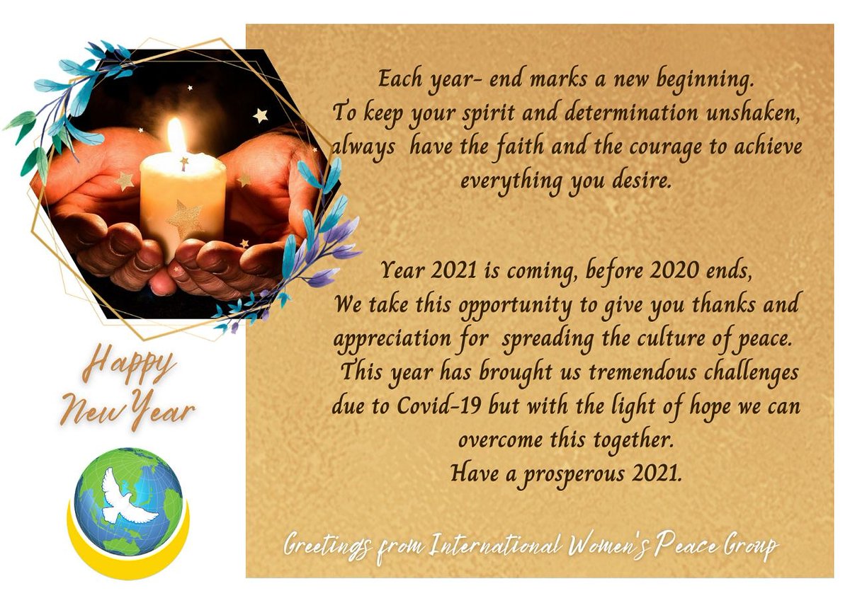 Cheers to health, happiness, and prosperity in 2021!
Wishing you and your family a safe,healthy, and prosperous new year! New Year is the time to start a new chapter of life. Let us continue to have a positive mind and strong desire for peace.