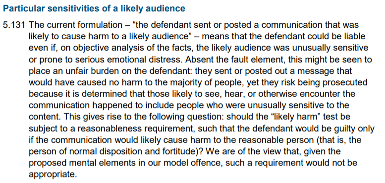 Ok - through the looking glass. Even the 'reasonable person' test would be abandoned. This truly undermines bedrocks of our justice system.