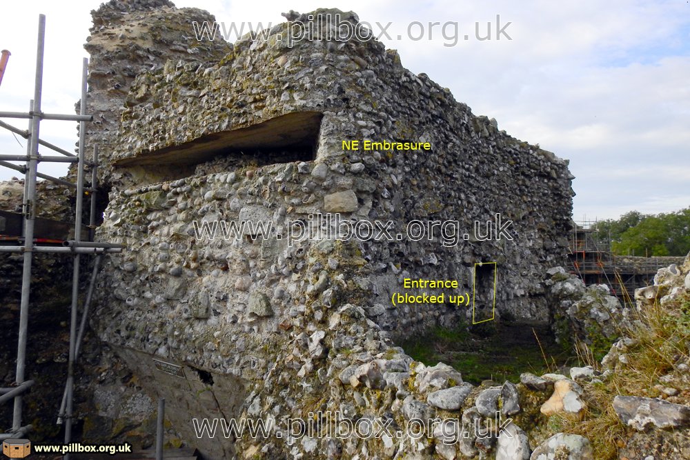 The NE embrasure has the same design of MMG table. Note how the anti-ricochet wall is cut at an angle to assist entry. 10/16